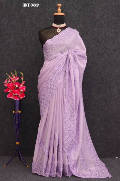 D.NO. BT382 BY BT ORGANZA SILK SAREE WHOLESALER IN INDIA